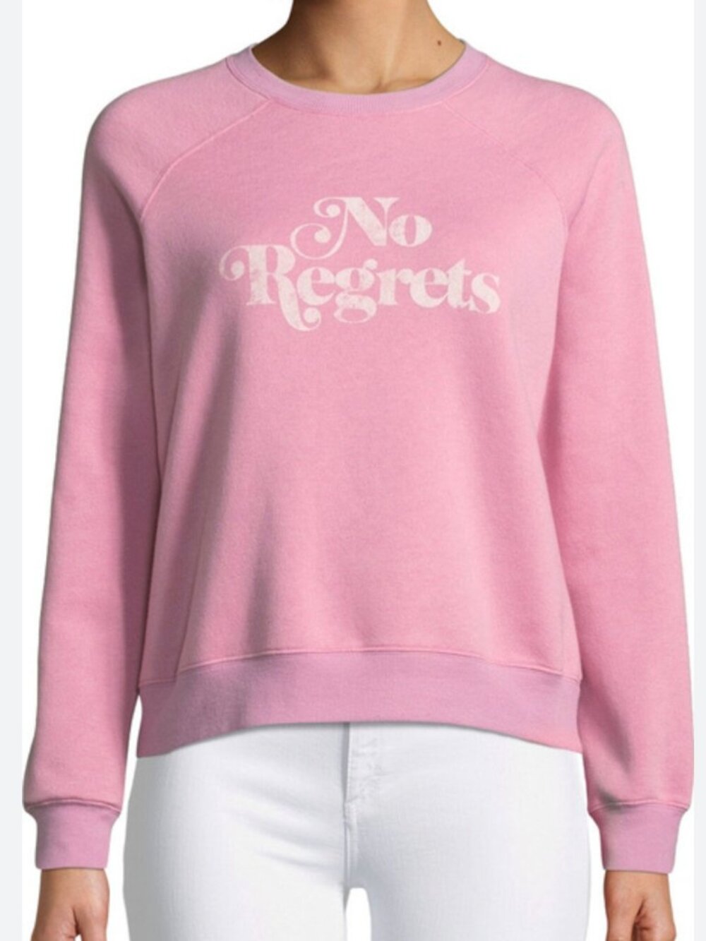Rebecca Minkoff Pink crewneck sweatshirt/ No Regrets